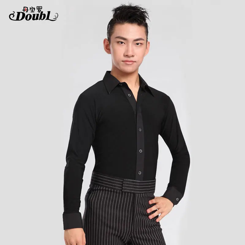 Мужская одежда для бальных танцев и латиноамериканских белая рубашка на