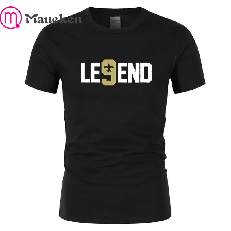 Drew Brees &quotLE9END&quot Новый Орлеан с коротким рукавом Уличная одежда в стиле хип хоп