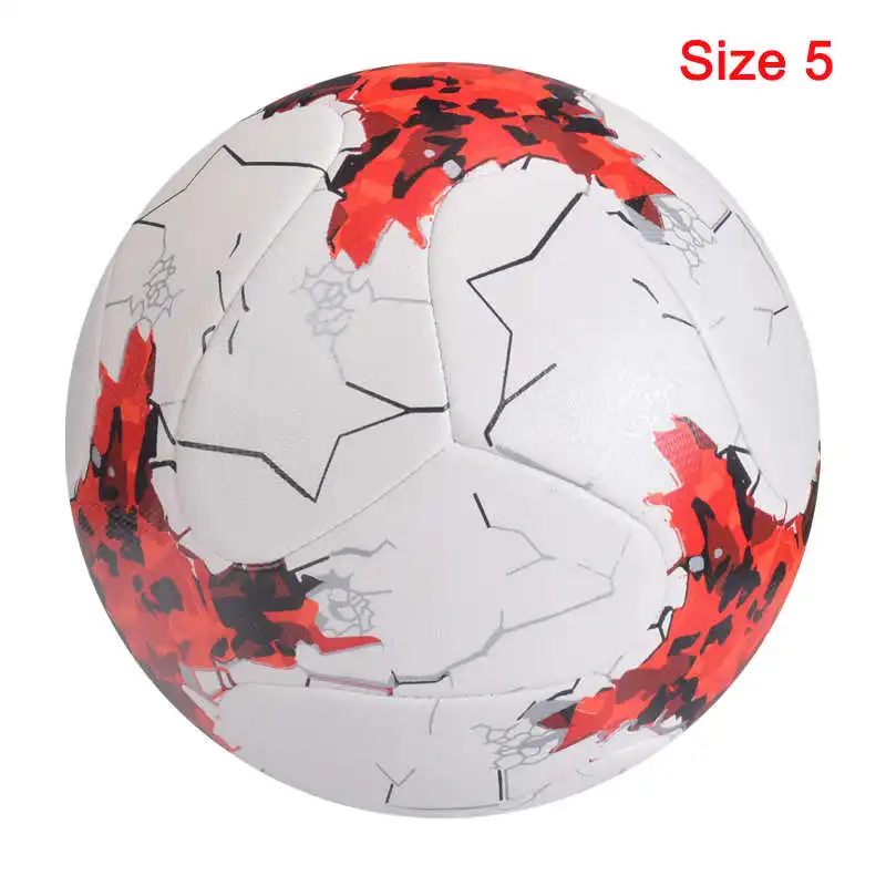 R-Red White Size 5 Новинка, футбольный мяч для матча, стандартный размер 5, футбольный мяч из полиуретана, высокое качество, спортивные мячи для тренировок в Лиге, futbol futebol - Цвет: R-Red White Size 5
