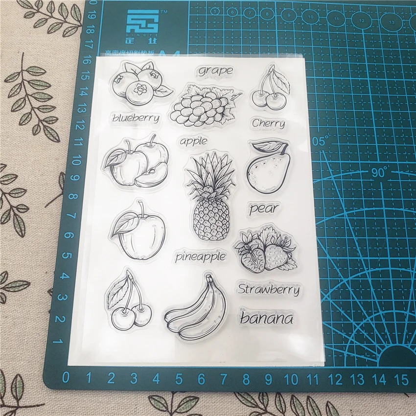 Hot selling fruit alphabet transparent clear stamp / silicone seal roller stamp DIY scrapbook album / card production images - 6