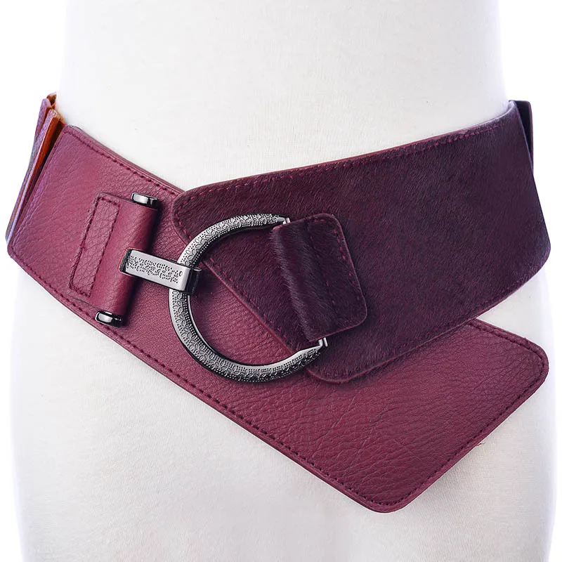 Новинка 2021 женский эластичный пояс из искусственной кожи черный широкий модный