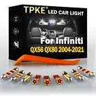 TPKE Canbus для Infiniti QX56 QX80 2004 2005 2006 2007-2021 комплект светодиодного освещения для салона автомобиля, лампа для номерного знака