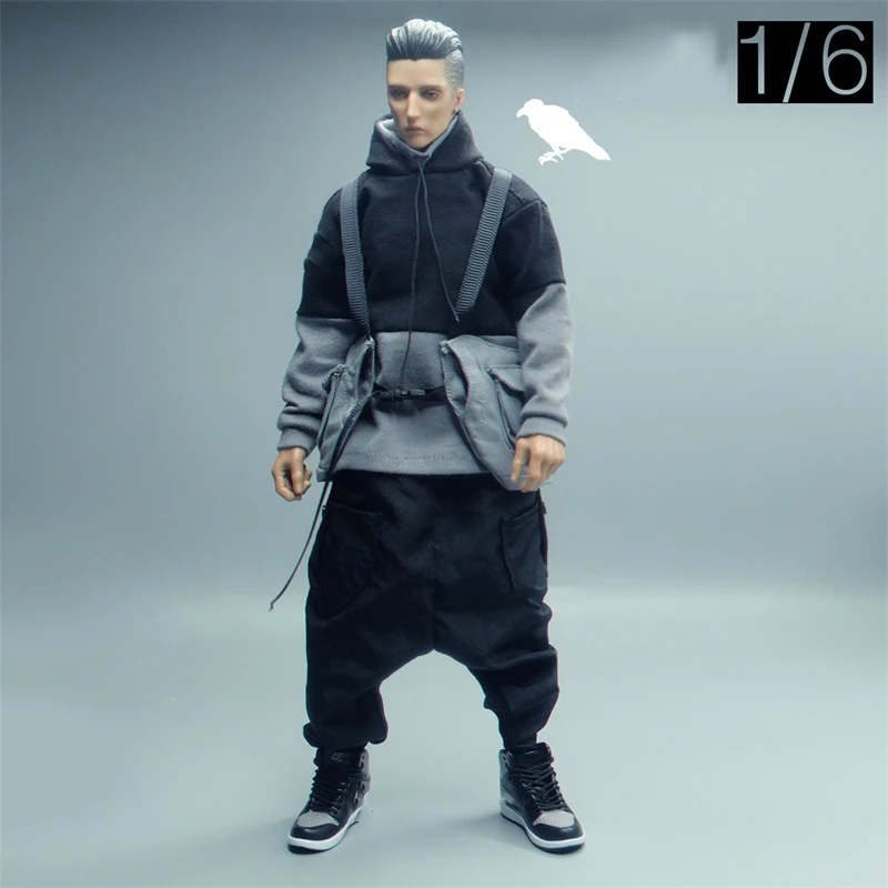 

1/6th Model CROWTOYS Trendy Vest Pants Hoodies Functional Style Hip-hop For Usual 12 inch Soldier Accessories