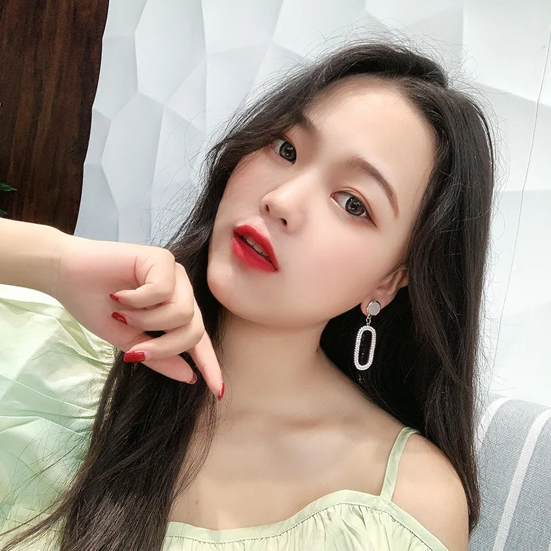 

Earrings for women oorbellen hangers statement chain pendientes largos tassel trendy geometric Euro-American crystal circle