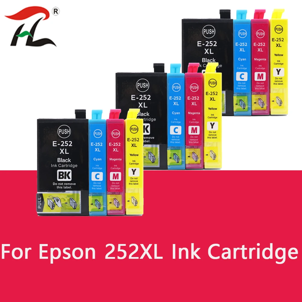 Для Epson 252XL чернильный картридж T252XL E-252XL 252 XL для WorkForce WF-3620 3640 7110 7210 7610 7620 7710 7720
