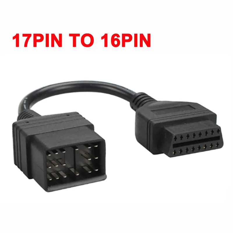 OBD 17 Pin 17Pin мужской to OBD2 OBDII DLC 16 16Pin Женский адаптер автомобильного