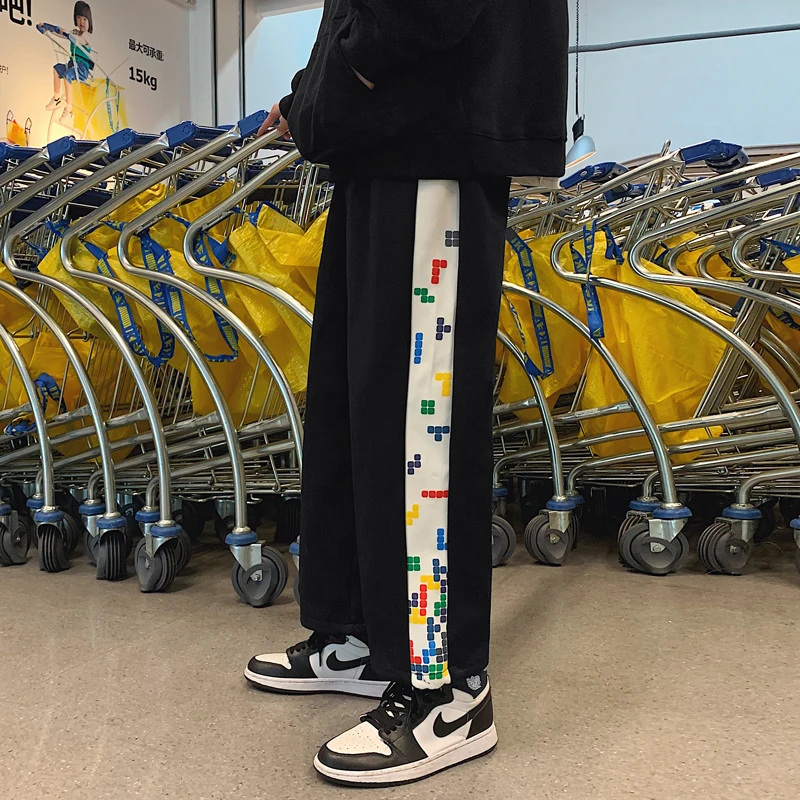 Новые мужские свободные бархатные утепленные спортивные штаны в гонконгском