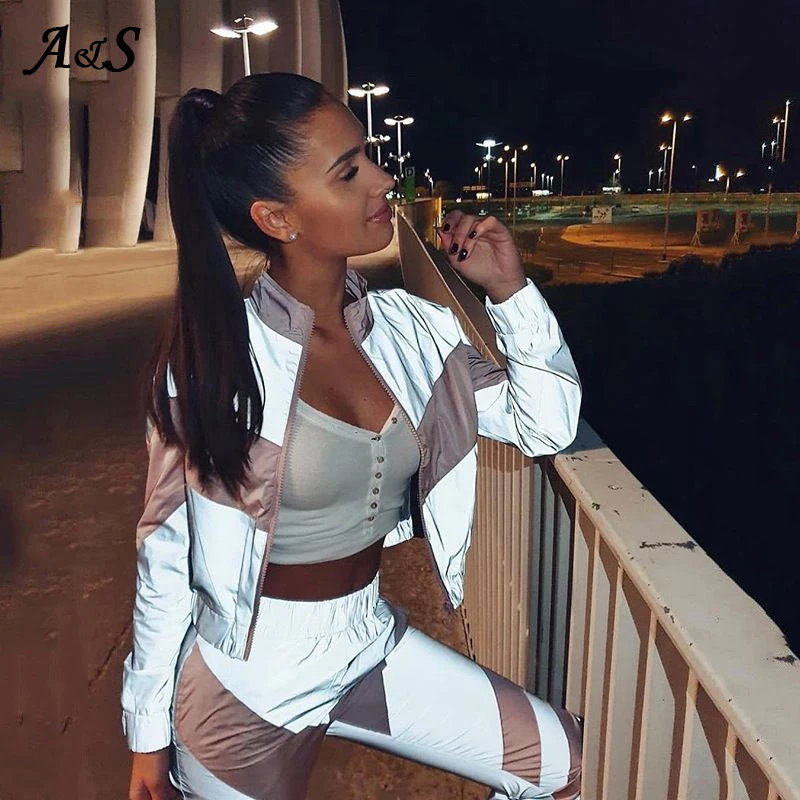 Светоотражающие Брюки для женщин брюки карго спортивный костюм джоггеры