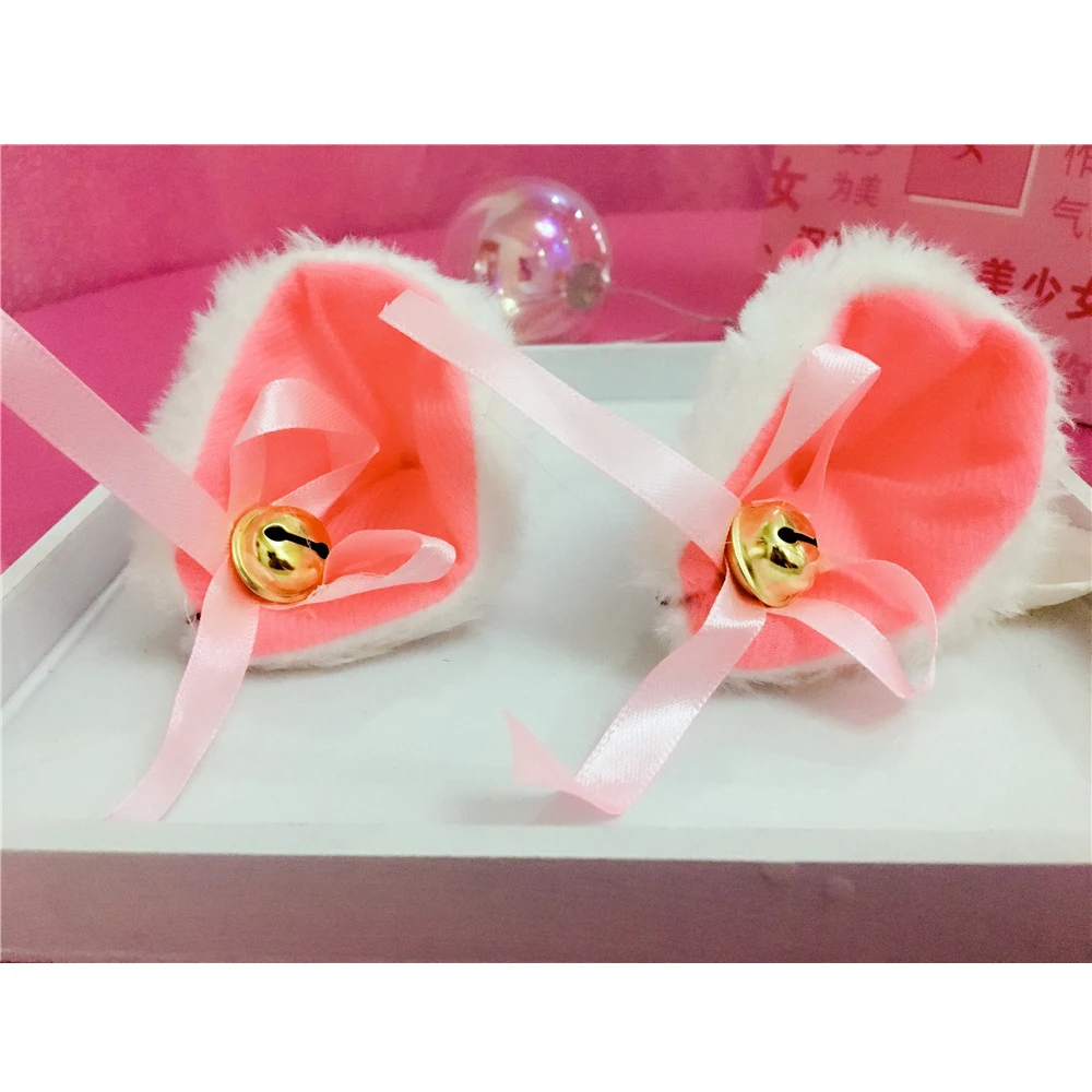 

Maid Plush Animal Ears Hairpins Lolita Sweet Fluffy Ear Cosplay Anime Hair Clip Party Costume Hair Accessories Hairpin With bell
