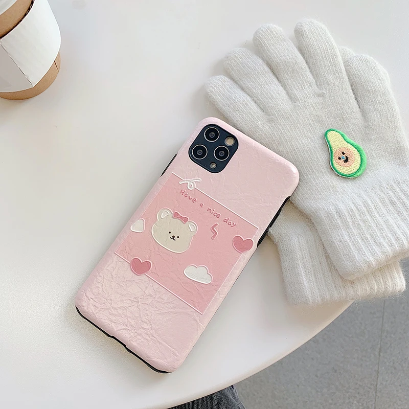 Чехлы с шелковой текстурой для huawei P20 P30 Lite Mate20 30Pro милый медведь девочка мягкий чехол для huawei Nova 3 4 5 5i Honor 10 8X 9x 20Pro