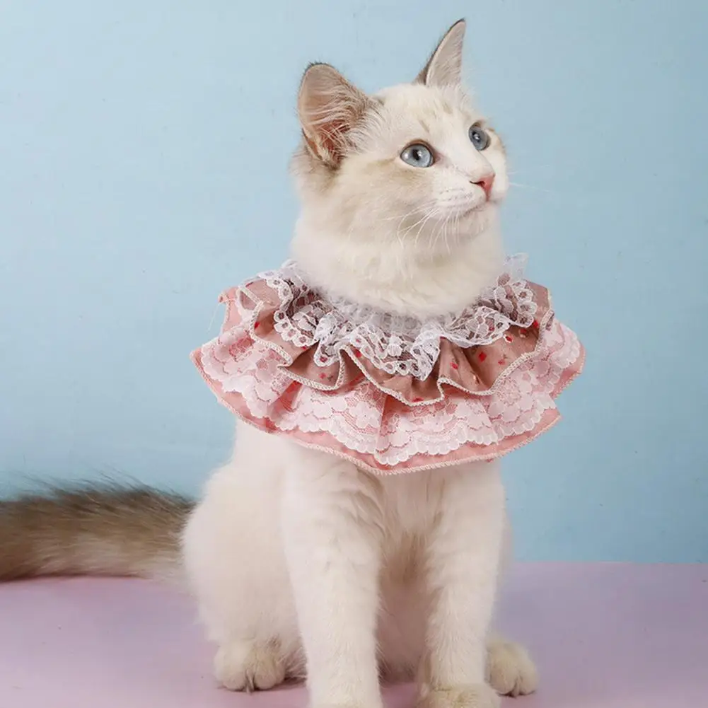 

Pretty Festival Decor Lace Pet Neckerchief Pet Bib Breathable Comfortable