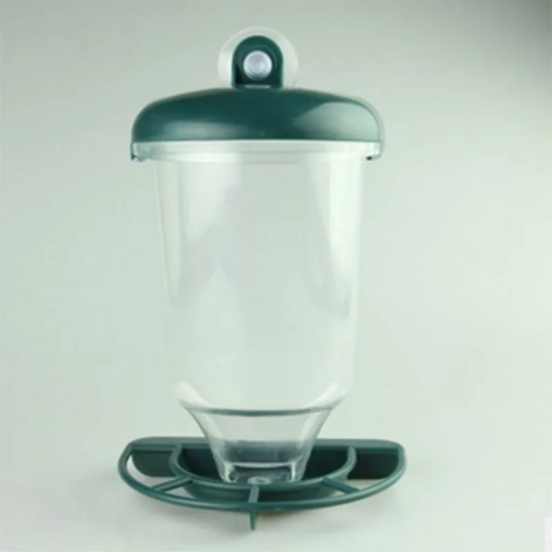 

Newly Outdoor Hanging Water-proof Birds Feeder with Cover Yard Garden Decoration Plastic