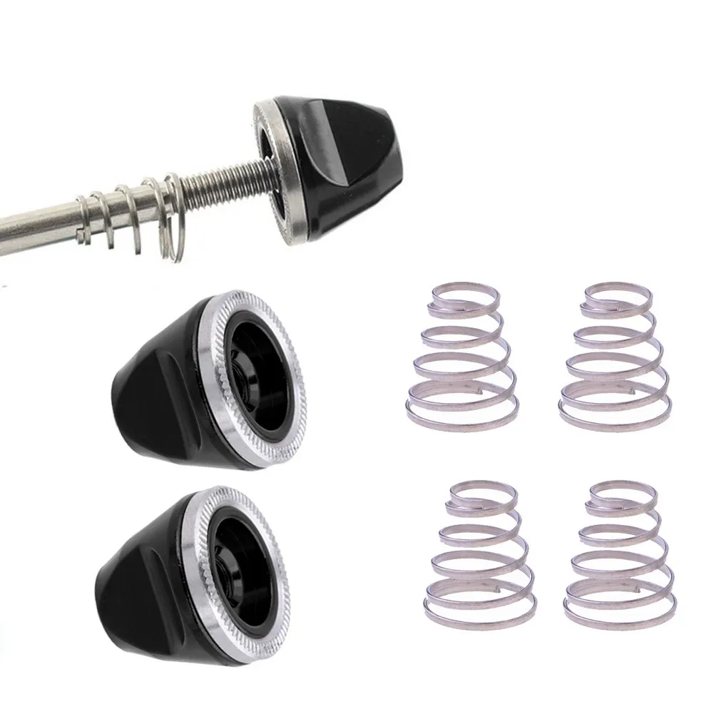 

4 X QUICK RELEASE Bike Wheel SKEWER SPRING + 2 X M5 NUT Screw Nut Axle Bolt Non-slip Nut For Bicycle Hubs Bike Accessories