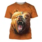 Модная мужская футболка с 3D-принтом медведя, футболка унисекс, уличная одежда, летние футболки