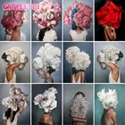 Набор для рисования по номерам на холсте женщины, в раме