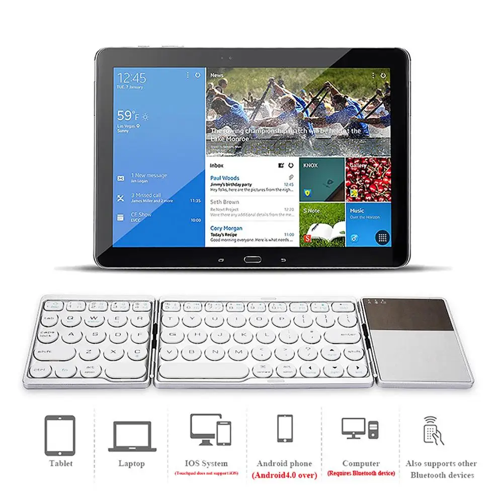 IBen портативная мини складная клавиатура Klavye для IOS/Android/Windows Bluetooth беспроводная