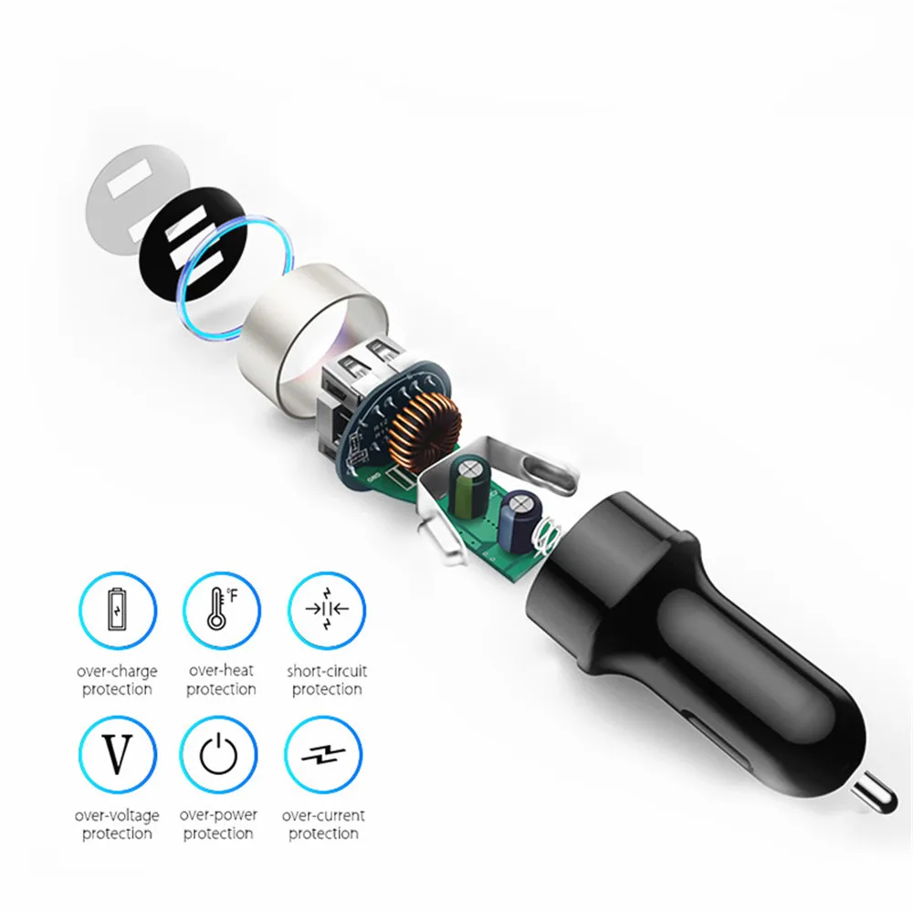 Автомобильное зарядное устройство с двумя USB-портами универсальное мобильный