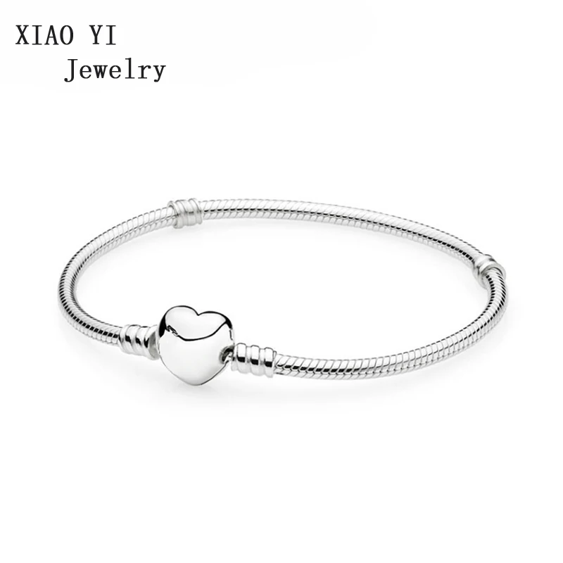 Экшн-камера XIAOYI натуральная 925 пробы Серебряное сердце, для влюбленных женский браслет Fit чармы DIY натуральная изысканные ювелирные изделия Pandora подарок