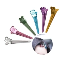 6pcs fluffy hair clips professional salon diy women hair styling tools pink silver metal positioning hair pin clip set