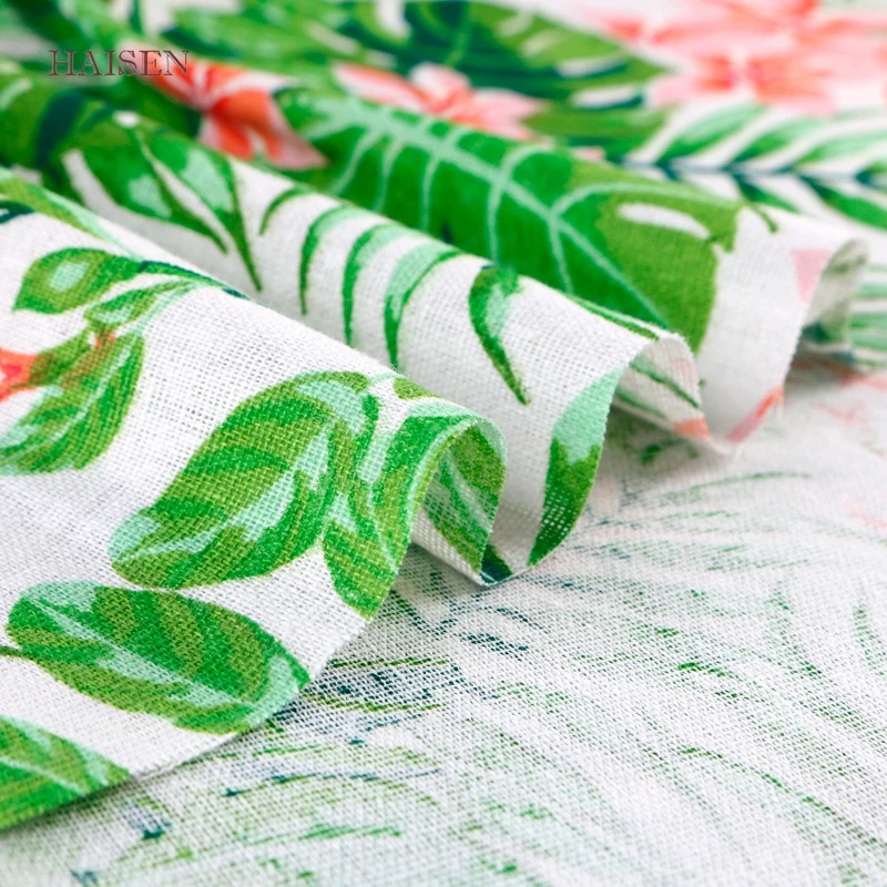 Тканевая ткань из хлопка и льна с цветочным принтом для квилтинга шитья сделай
