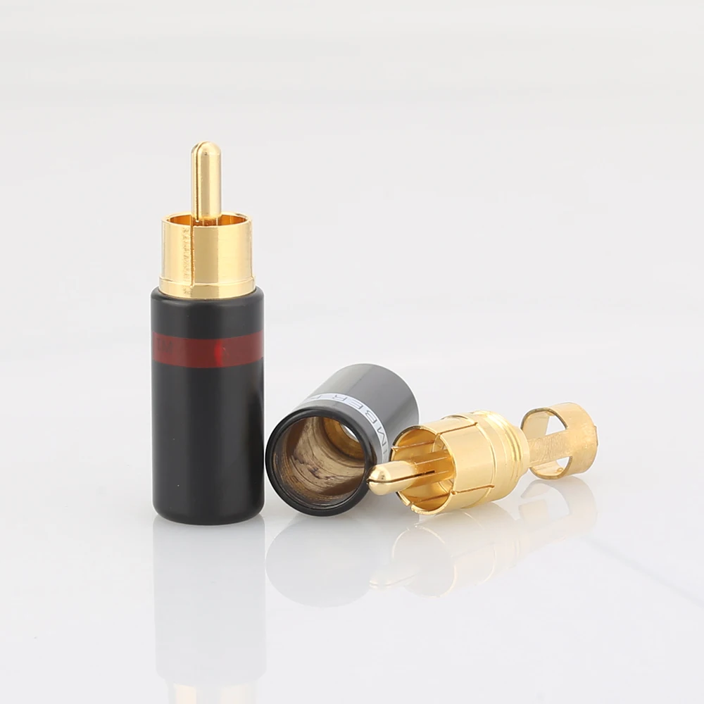 Hifi 4 шт. позолоченный Rca Штекер Аудио AMP межблочный rca разъем