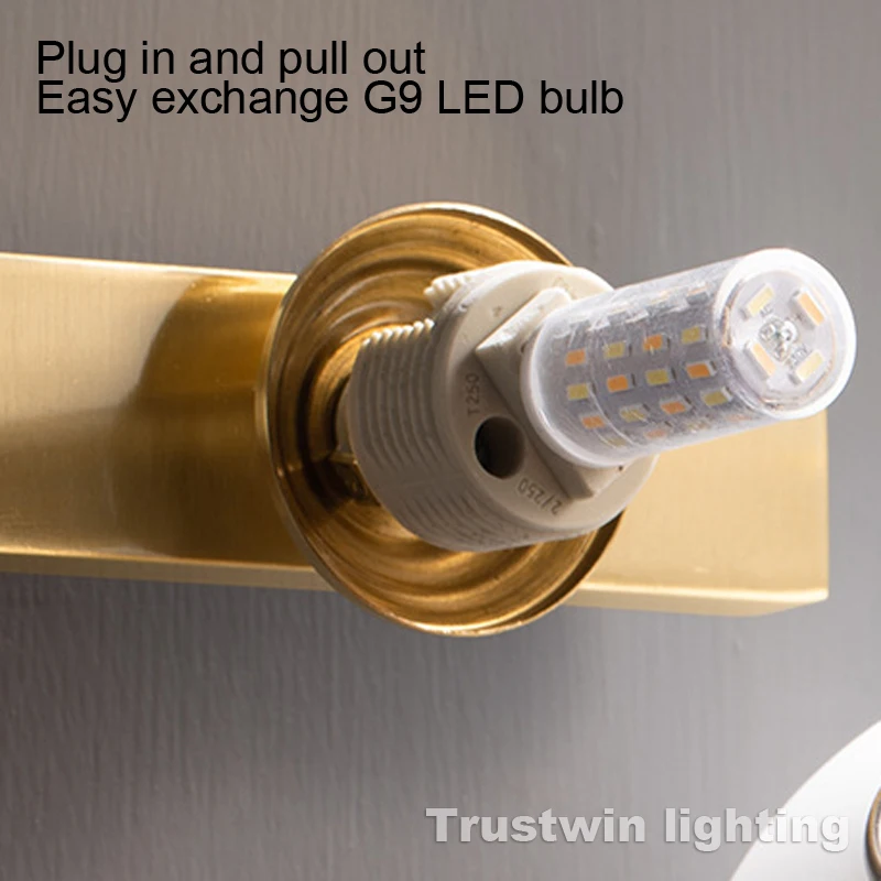 Современная медная латунная настенная Светодиодная лампа с круглыми