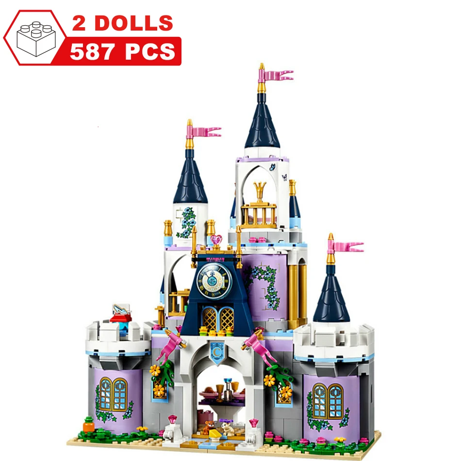 587 шт замок мечты Cinderellaed DIY строительные блоки игрушки для девочек на день