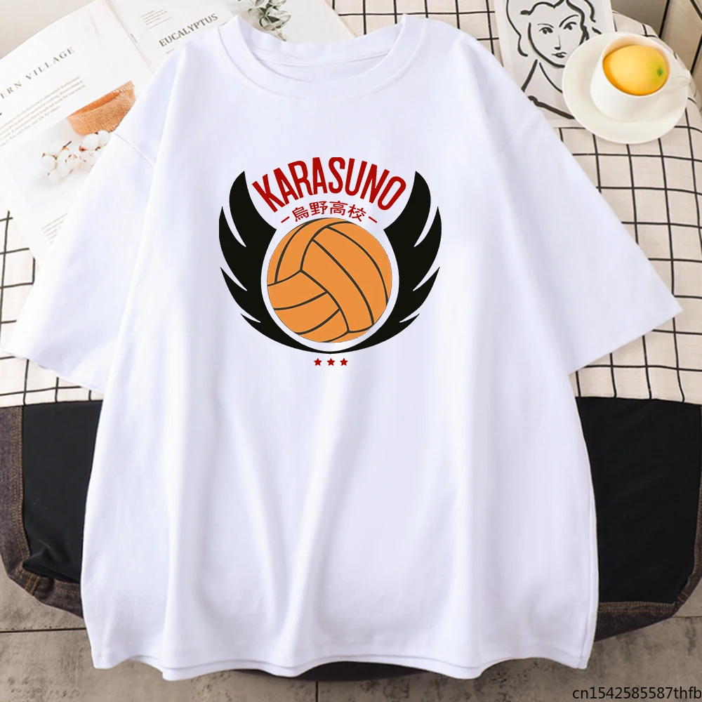 

Haikyuu Karasuno Print Womens T-Shirt Vintage Oversized Short Sleeve Vogue Round Neck T Shirts Woman