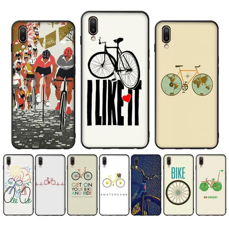 

BIKE CYCLING ART Phone Case For Oppo Reno Realme C3 6Pro Cover For vivo Y91C Y17 Y19 Funda Capa