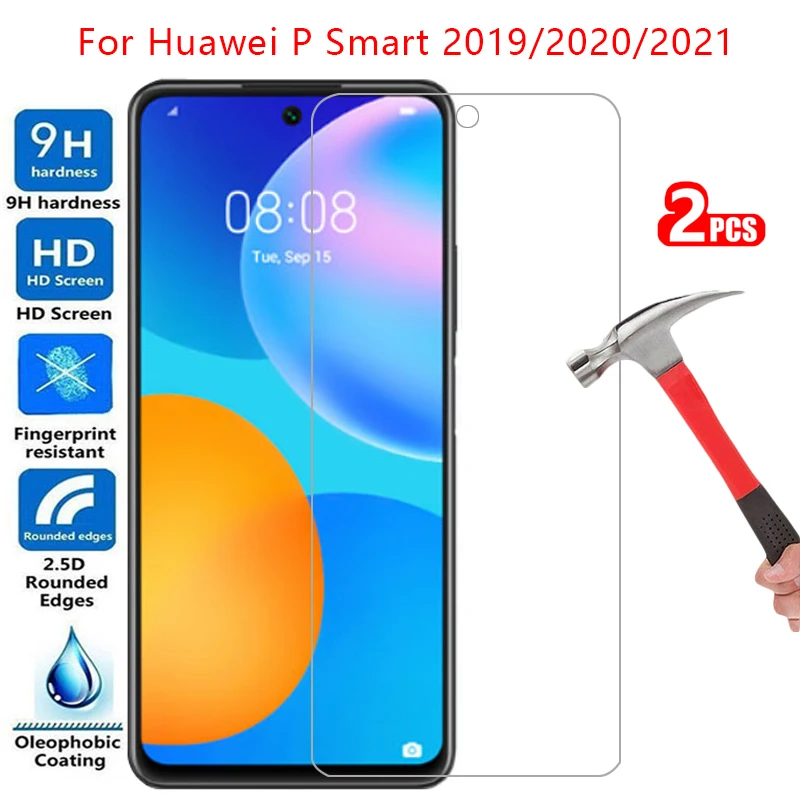 

tempered glass screen protector for huawei p smart 2021 2020 2019 case cover on psmart smar smat samrt protective coque bag 360