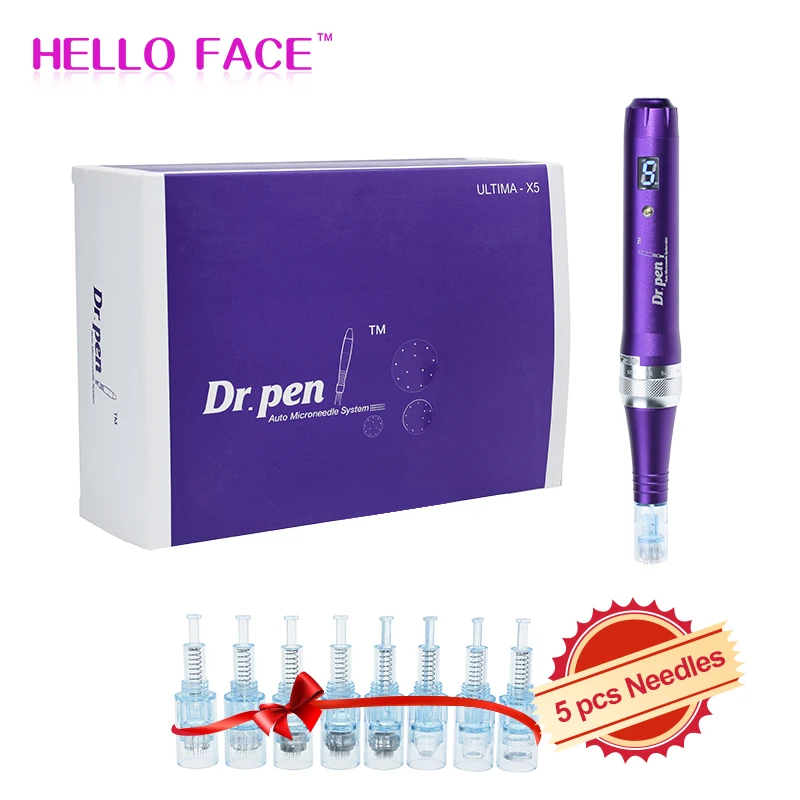 Dr pen Ultima X5 с 5 шт. картриджей Высококачественная ручка для ухода за кожей лица