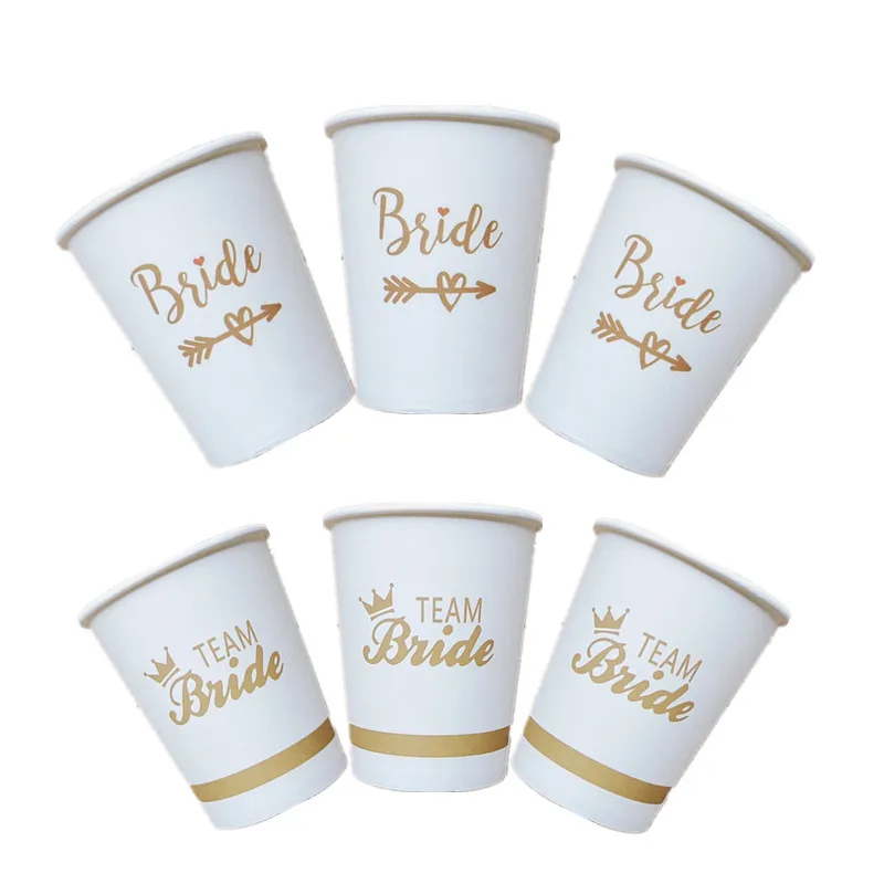 10pcs/set team Bride Paper Cup for Wedding Engagement Bachelorette Party Bridal Shower Decoration Bridesmaid Gift Favor-S | Дом и сад