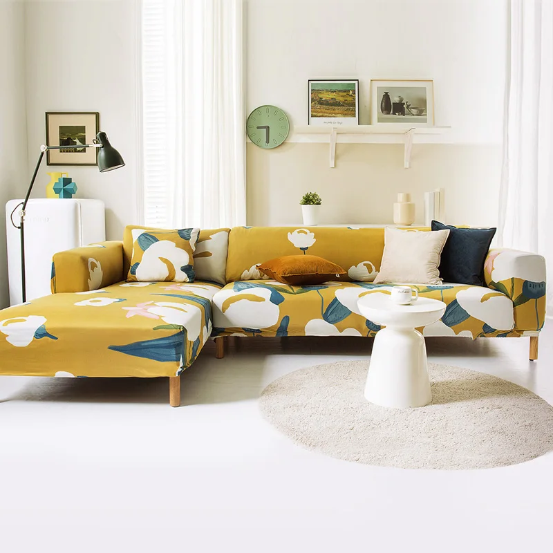 

Nordic Abstract Sofa Cover for Living Room Fashion Thick Jacquard Solid Soft Anti-cat Stretch Sofa Slipcover Funiture Protector