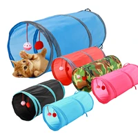 foldable pet tunnel for cat kitten play multiple color 50x25cm 2 holes play tube funny long tunnel kitten hiding toy pet supply