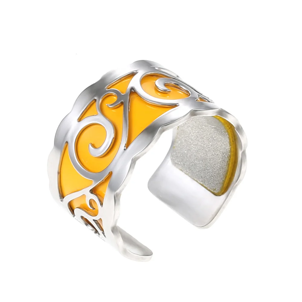 005 Cremo, сделай сам, простое кольцо, Argent, кольца для женщин, Bijoux, кольцо из нержавеющей стали, сменная кожа, Bague Femme - Цвет основного камня: 005