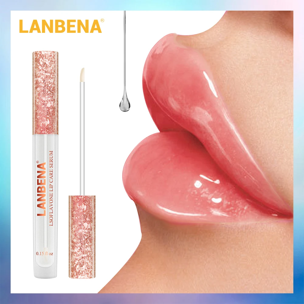 LANBENA Lsoflavone, сыворотка для ухода за губами, повышающая эластичность, уменьшает морщины, восстанавливает солнцезащитный крем, увлажняет, Китай