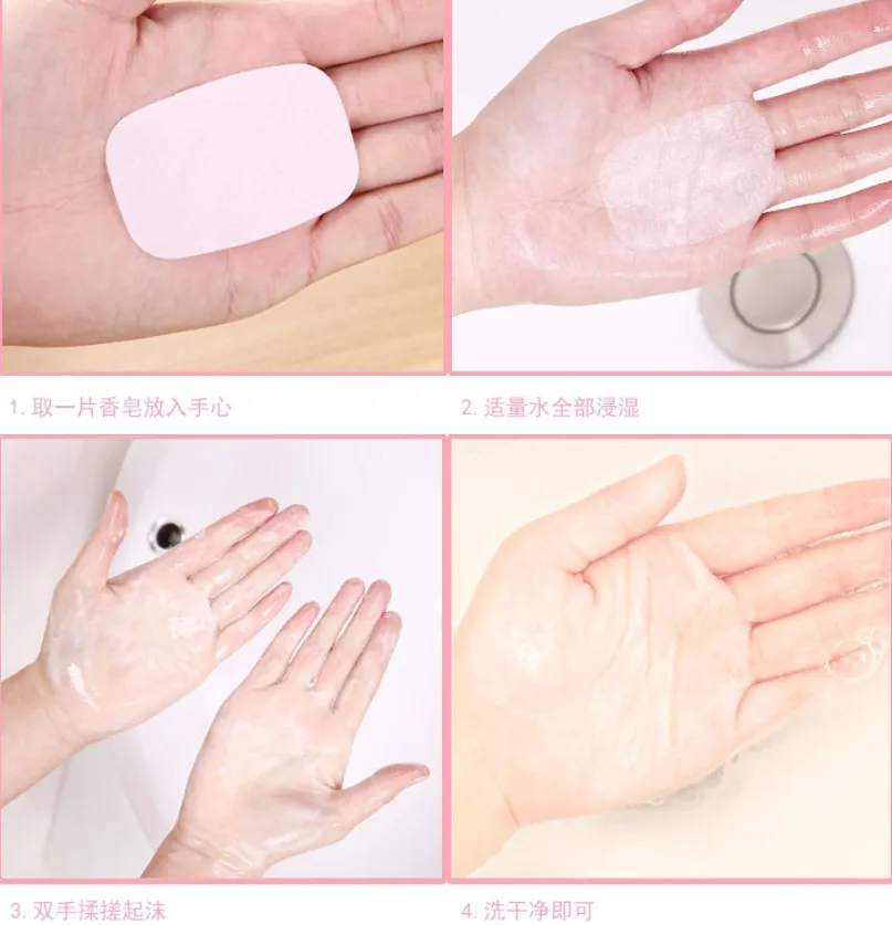 

400pcs Portable Disposable Soap Paper Whitening Exfoliating Mini Outdoor Travel Camping Hiking Tools Wash Clean Hands Heath Care