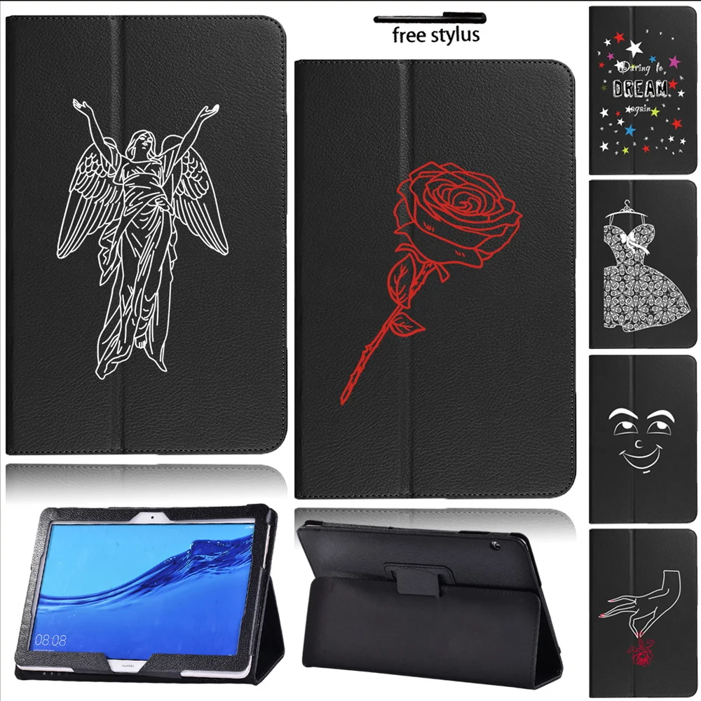 

Tablet Cover for Huawei Mediapad T5 10 AGS2-W09 / W19 / L03 / L09 Funda, Pu Leather, Cover for Huawei T5 Back Support Shell 10.1