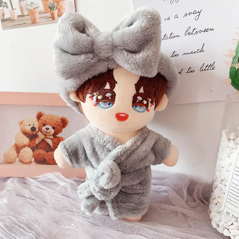 

20 см Одежда для кукол, плюшевая кукла, пижама, повязка на голову, игрушка, куклы, аксессуары для нашего поколения, корейские куклы Kpop EXO idol