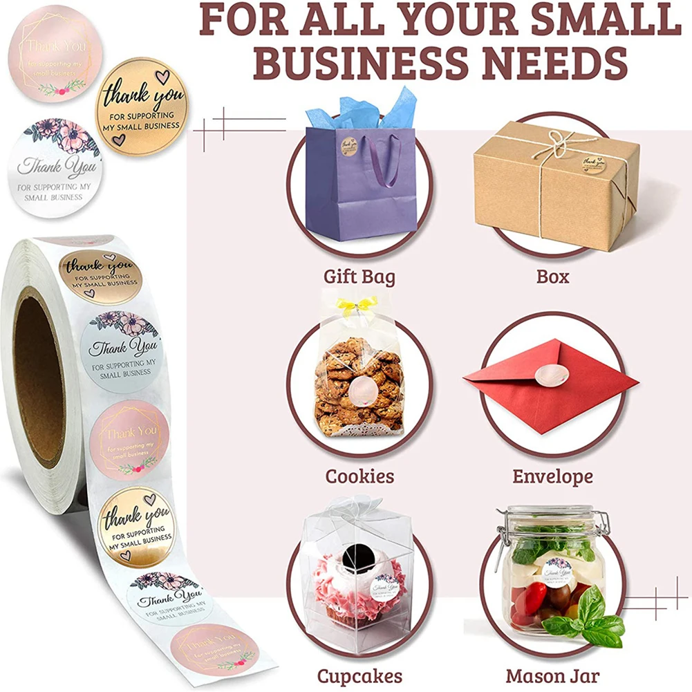 

500pcs Handmade Thank You Stickers Gift Seal Label Handmade Scrapbooking Paper Tag for Baking Package Wedding Party Gift