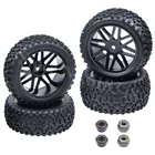 4 шт., передние и задние шины для багги, колеса 12 мм, шестигранные для 110 RC автомобиля, подходят для HSP STORMER 94105 Redcat Shockwave Nitro Buggy