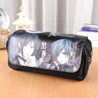 Пенал для косплея черного дворецкого из аниме, вместительная косметичка Студенческая сумка для канцелярских принадлежностей, многофункциональная Сумочка для денег