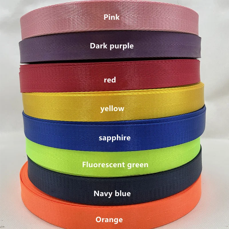 

Nylon Webbing Binding Ribbon Cord, Colorful Backpack with Encrypted Braided Rope, Soft, Smooth, Polyester, Pet Clothing,DIY Belt
