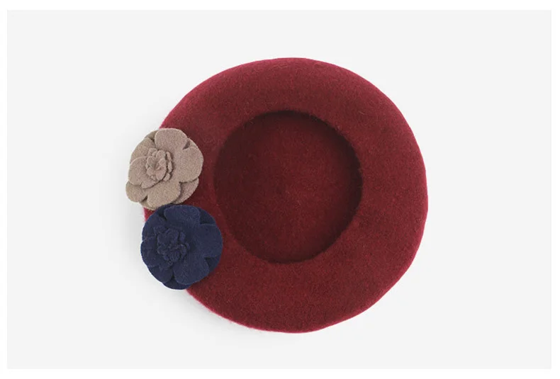 Женская Шапка-бини JOYHY осенне-зимняя теплая из 100% шерсти с цветочным рисунком 2021 |