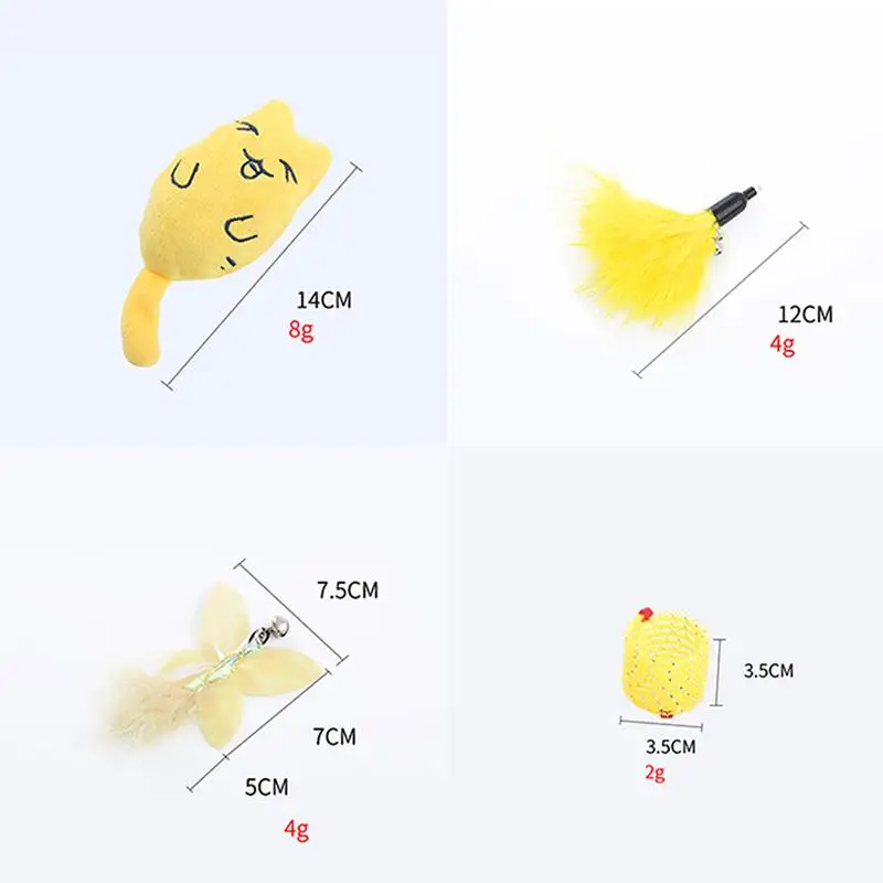 

8 Pcs/Set Funny Cat Toys Interactive Cat Teaser Wand Toy Replacement Refills Cute Kitten Chew Cleaning Teeth Toys Cats Supplies