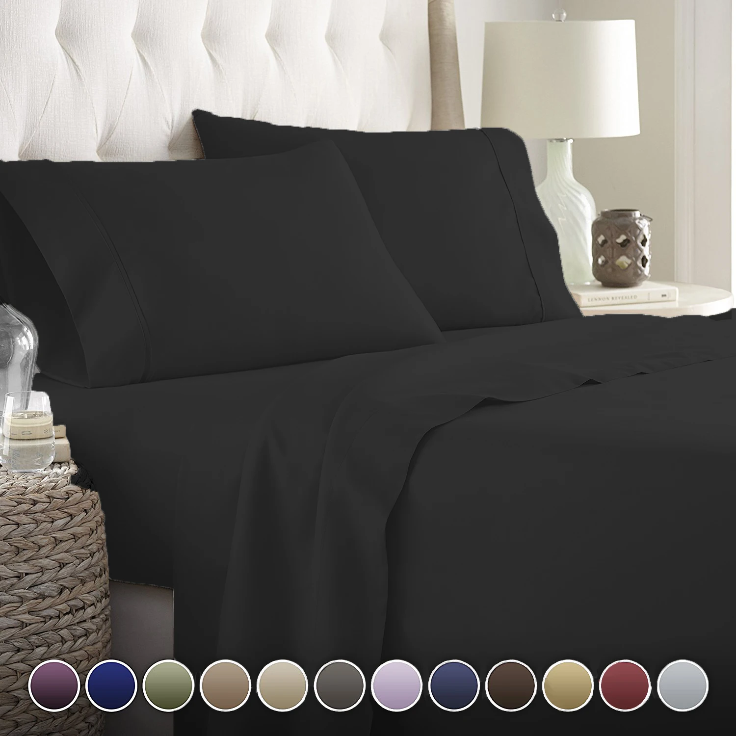 3/4 шт. Комплект постельного белья с глубоким карманом роскошное льняное