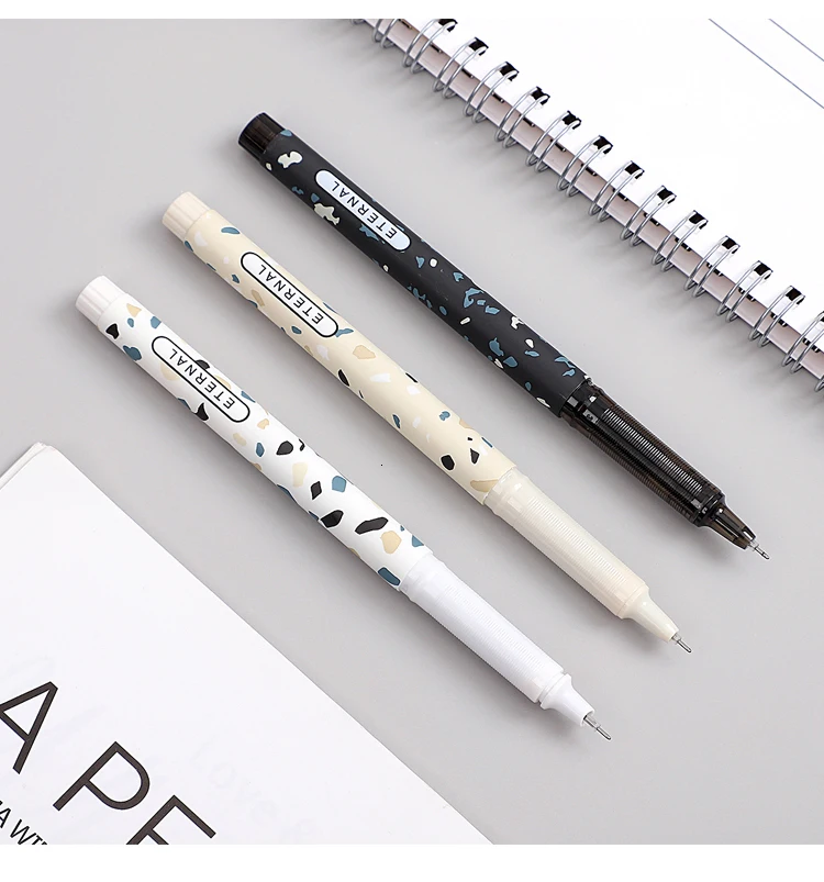 JIANWU 3pcs/set Simple lovely Large Capacity Gel Pen Quick-drying Neutral Pen for student black ink pen kawaii school supplies