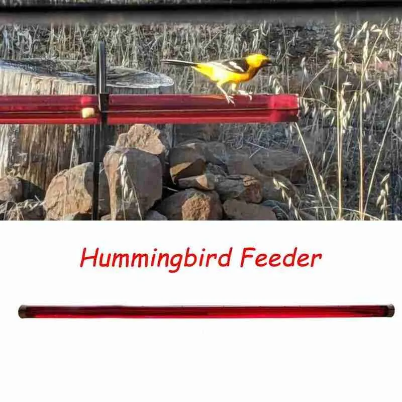 

Hummingbird Feeder With Hole Feeding Pipes Birds Easy To Use Red Hanging Long Tube Bird Feeder 40cm Anna's Best Gardening Tools