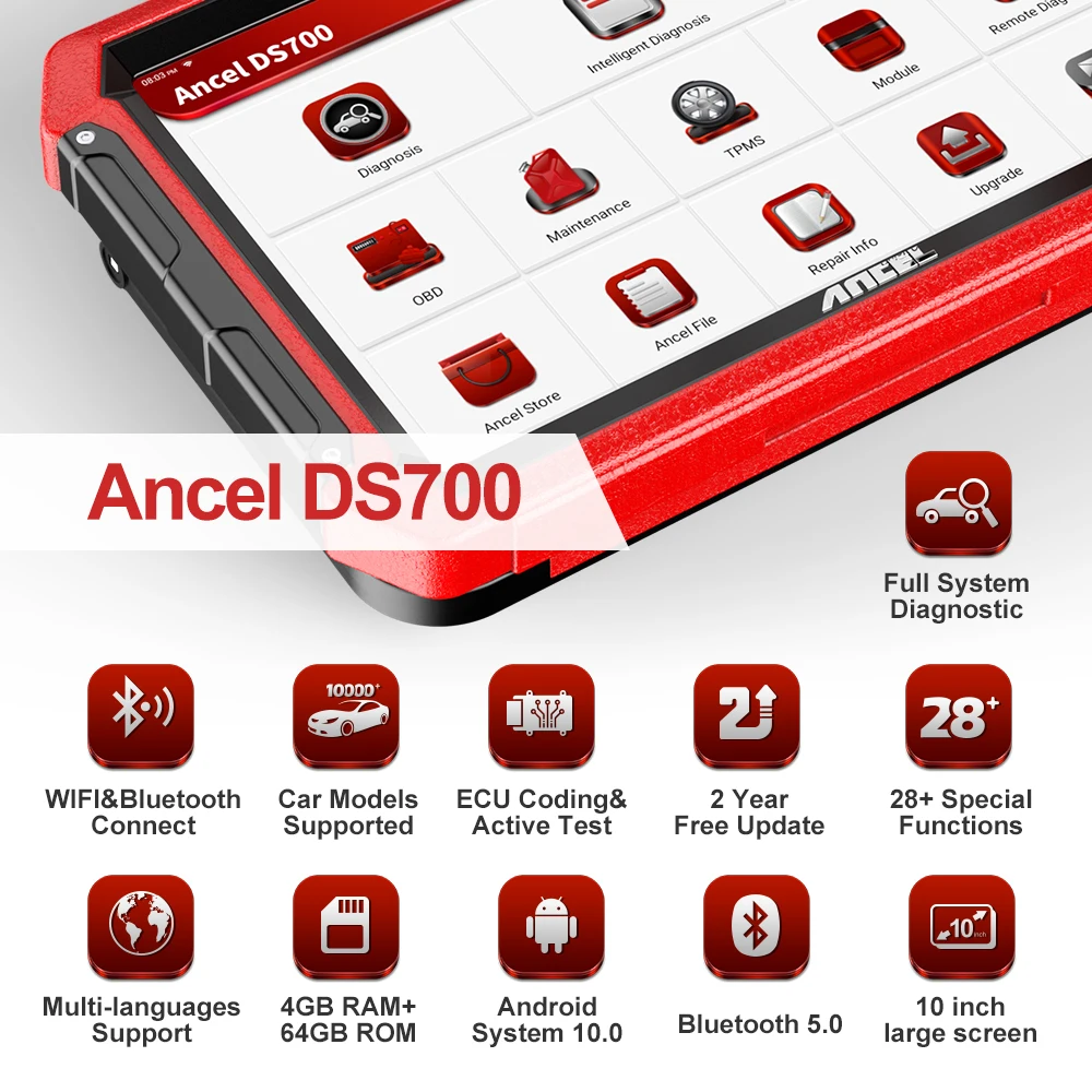 Диагностический сканер ANCEL DS700 OBD2 профессиональный автомобильный