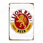 Красный Лев пива металлические знаки по индивидуальному заказу Кино Гостиная плакат жестяная вывеска Плакаты